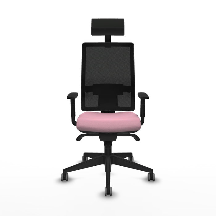 PIQUERAS Y CRESPO Silla de oficina Horna Rosa y Negro con Mecanismo Sincro