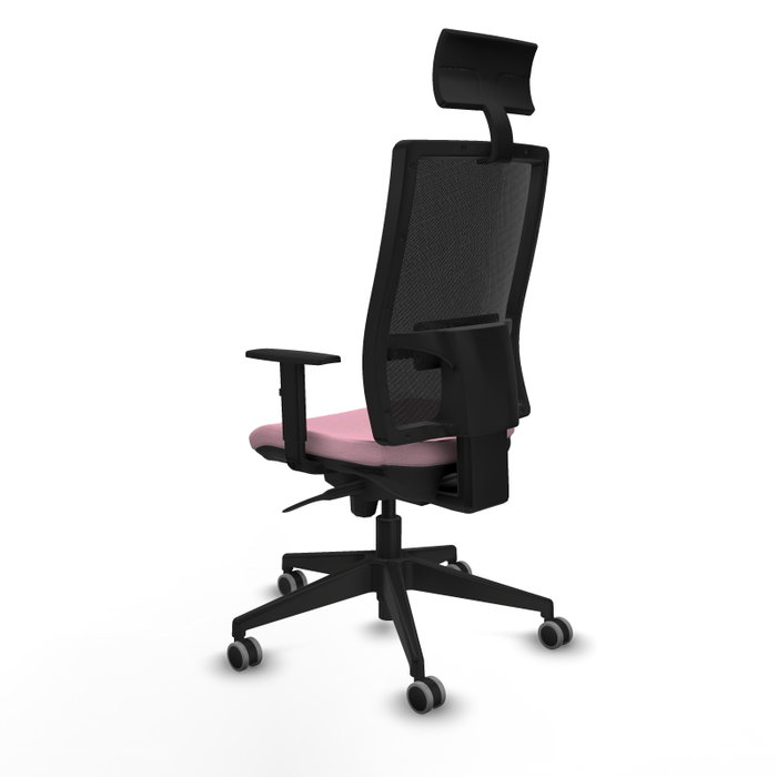 PIQUERAS Y CRESPO Silla de oficina Horna Rosa y Negro con Mecanismo Sincro