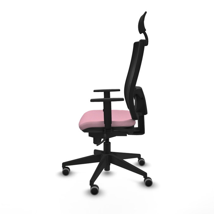 PIQUERAS Y CRESPO Silla de oficina Horna Rosa y Negro con Mecanismo Sincro