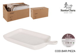 Santa Clara Pack de 6 Fuentes Rectangulares con Asa Colección Gourmet 28x14.3cm