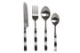 DKD Home Decor Set de Cubertería de 16 Piezas en Inox y Resina, Plateado y Negro