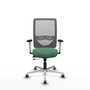 PIQUERAS Y CRESPO Silla de oficina Zulema con mecanismo Sincro/Traslack, Verde esmeralda y Gris