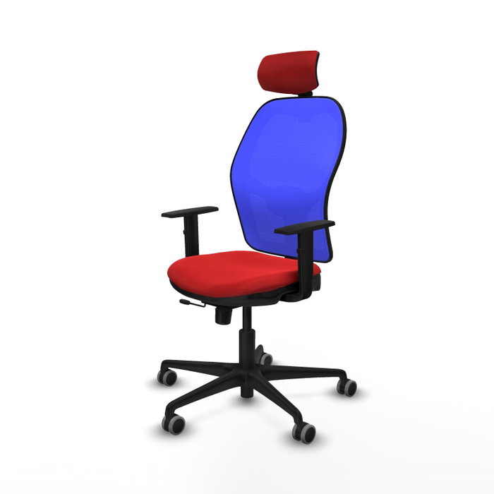 PIQUERAS Y CRESPO Silla de oficina Jorquera Sincro/Traslack Rojo y Azul