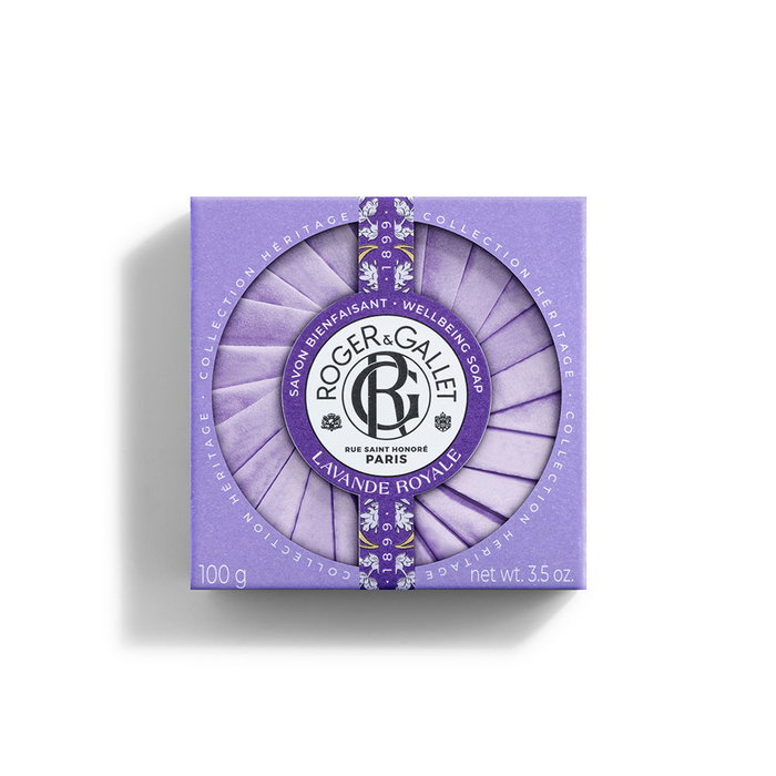 Roger & Gallet Lavande Royale Jabón de Bienestar y Relax con Aceite Esencial de Lavanda, 100 g Roger & Gallet Lavande Royale Jabón de Bienestar y Relax con Aceite Esencial de Lavanda, 100 g
