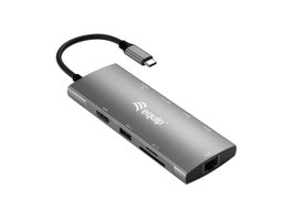 Equip Adaptador Multifuncional USB-C 9 en 1 HDMI 4K/60Hz Gris