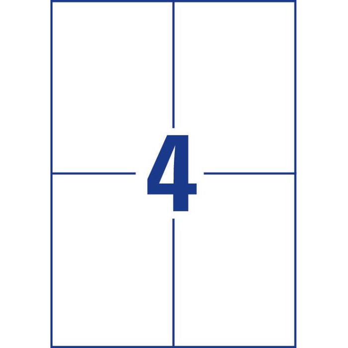 Avery Zweckform Etiquetas 105 x 148 mm, Formato A4, Paquete de 50 hojas (3483)