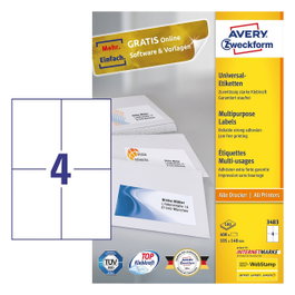Avery Zweckform Etiquetas 3483 de 105 x 148 mm, A4, 400 unidades