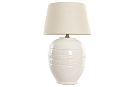DKD Home Decor Lámpara de Sobremesa Mediterránea con Motivos de Peces, Blanco y Beige, 40 x 67 x 40 cm (2 Unidades)