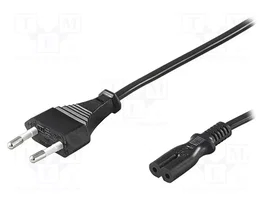 GOOBAY Cable de alimentación H03VVH2-F 2x0,75mm2 CEE 7/16 a IEC C7