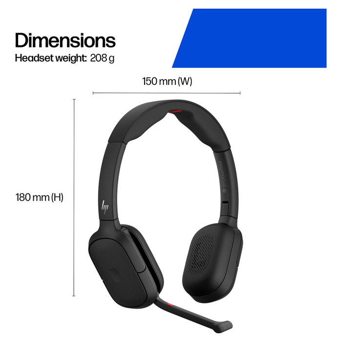 Poly HP Poly Focus 625 Stereo Bluetooth Negro