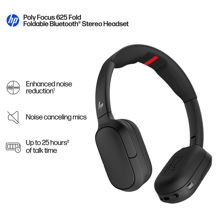 Poly HP Poly Focus 625 Stereo Bluetooth Negro