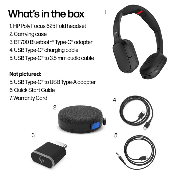 Poly HP Poly Focus 625 Stereo Bluetooth Negro