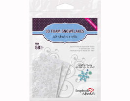 Scrapbook Adhesives by 3L Adhesivo espuma 3D copos de nieve blanco 58u.