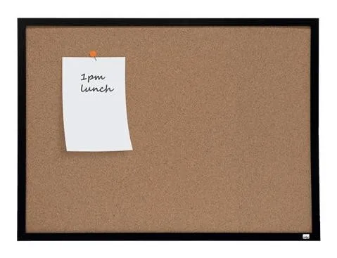 Nobo Tablero de anuncios de corcho con marco negro 585x430 mm
