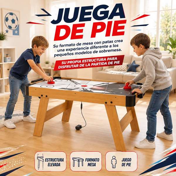 JugaToys Air Hockey eléctrico 102x51x65cm