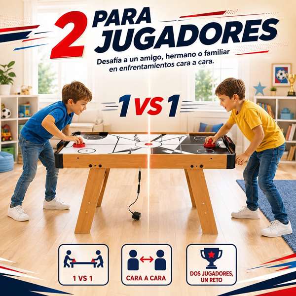 JugaToys Air Hockey eléctrico 102x51x65cm