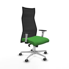 PIQUERAS Y CRESPO Sillón Albacete Verde y Negro con Mecanismo Sincro y Base de Aluminio