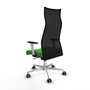 PIQUERAS Y CRESPO Sillón Albacete Verde y Negro con Mecanismo Sincro y Base de Aluminio