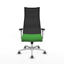 PIQUERAS Y CRESPO Sillón Albacete Verde y Negro con Mecanismo Sincro y Base de Aluminio