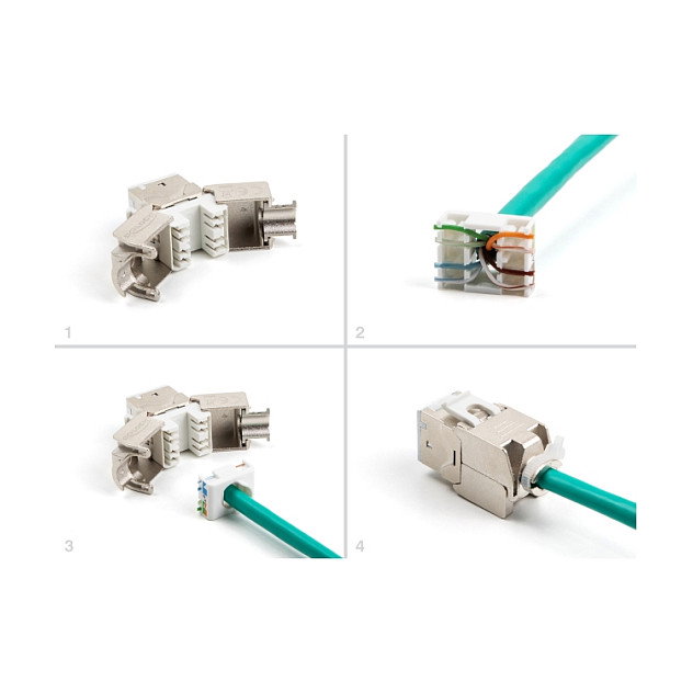 DeLOCK Módulo Keystone RJ45 hembra a LSA Cat.6A montaje sin herramientas, 10 piezas, Blanco DeLOCK Módulo Keystone RJ45 hembra a LSA Cat.6A montaje sin herramientas, 10 piezas, Blanco