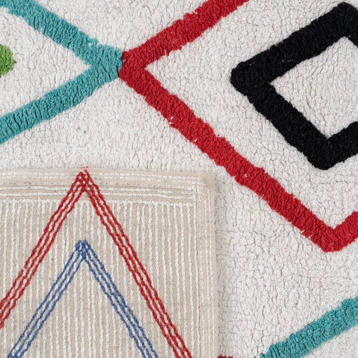Alfombra Étnico Algodón Infantil 160 X 120 cm