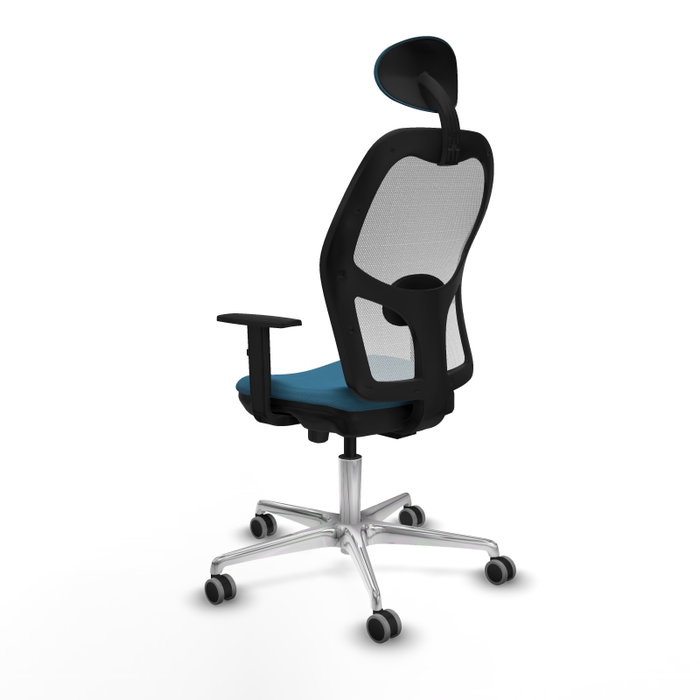 PIQUERAS Y CRESPO Silla de oficina Jorquera con mecanismo Sincro/Traslack Verde petróleo y Blanco