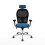 PIQUERAS Y CRESPO Silla de oficina Jorquera con mecanismo Sincro, Azul claro y Negro