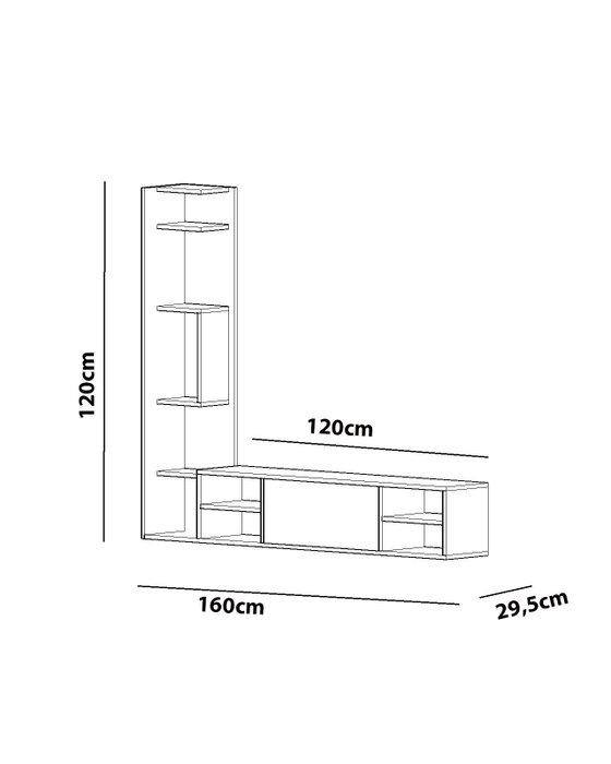Hanah Home Mueble TV Blanco 160x120 cm