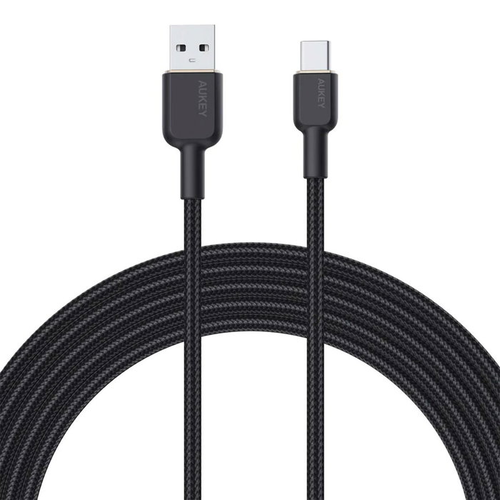 Aukey CB-NAC1 Cable USB-C a USB-C de 60W, 1m, Nylon, Negro