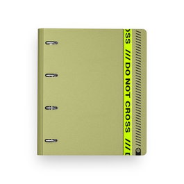 CARCHIVO Set de 2 Archivadores 360 Do Not Cross Foam PP A4+ 4 Anillas Mixtas 35mm Army Green