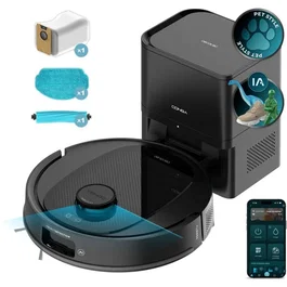 Cecotec Robot aspirador y fregador Conga Y80, 13000 Pa, 220 min, 220 m², Negro