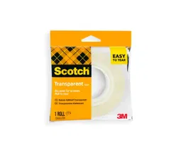 Scotch Cinta Adhesiva 508 Transparente 33x19 mm Facil de Cortar Encelofada Individual