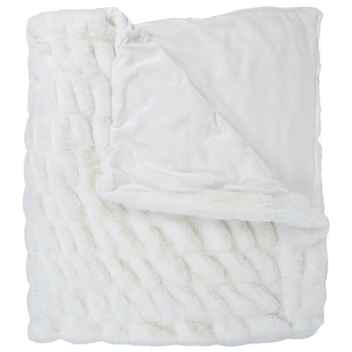 Home Deco Factory Manta Luxury Blanca 140x200 cm 100% Poliéster Suave y Confortable