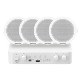 Hikvision Kit ds-qae1ka80206-4 con 1 amplificador y 4 altavoces de techo