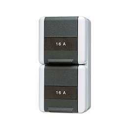 Jung 822 NA W AP/WD Doble toma de corriente vertical con campo de inscripción