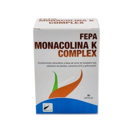 FEPADIET Monakolina K Complex 90Cap. Complemento Alimenticio para el Colesterol con Arroz de Levadura Roja