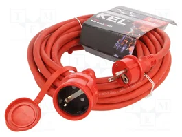 KEL Prolongador de alimentación H05RR-F 3G2,5mm2 10m Rojo