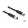 DeLOCK Cable M8 de 3 pines con codificación A macho a hembra de 1 m