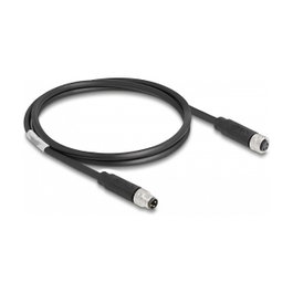 DeLOCK Cable de sensor/actuador M8 de 3 pines con codificación A, macho a hembra, 1 m