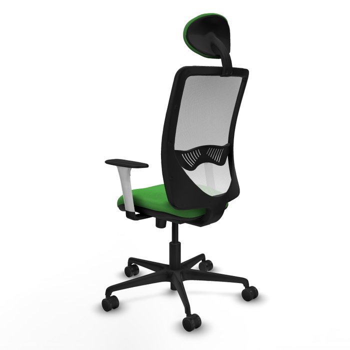 PIQUERAS Y CRESPO Silla de oficina Zulema con mecanismo Sincro, Tela Verde y Malla Blanca PIQUERAS Y CRESPO Silla de oficina Zulema con mecanismo Sincro, Tela Verde y Malla Blanca