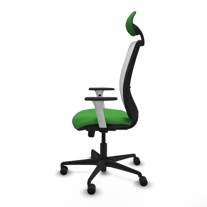PIQUERAS Y CRESPO Silla de oficina Zulema con mecanismo Sincro, Tela Verde y Malla Blanca PIQUERAS Y CRESPO Silla de oficina Zulema con mecanismo Sincro, Tela Verde y Malla Blanca