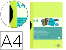 Liderpapel Carpeta Dossier Pinza Lateral Polipropileno DIN A4 Amarillo Fluor Opaco