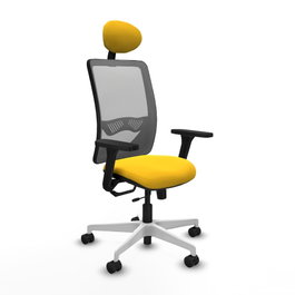 PIQUERAS Y CRESPO Silla de oficina Zulema con mecanismo Sincro/Traslack, Amarillo y Gris