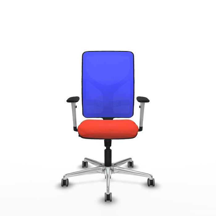 PIQUERAS Y CRESPO Silla de oficina Motilla con mecanismo Sincro, Naranja oscuro y Azul