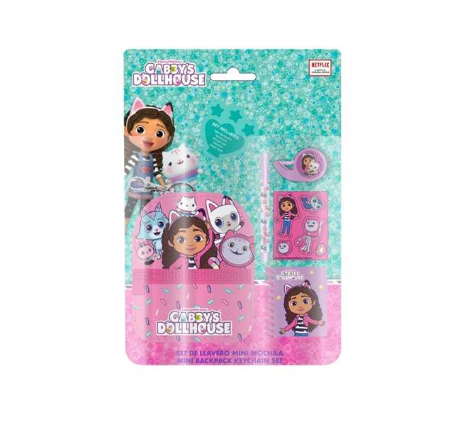 Cerdá Set de Papelería Minimochila Gabby's Dollhouse (La casa de Gabby) 19.5 x 22.5 x 4.5 cm