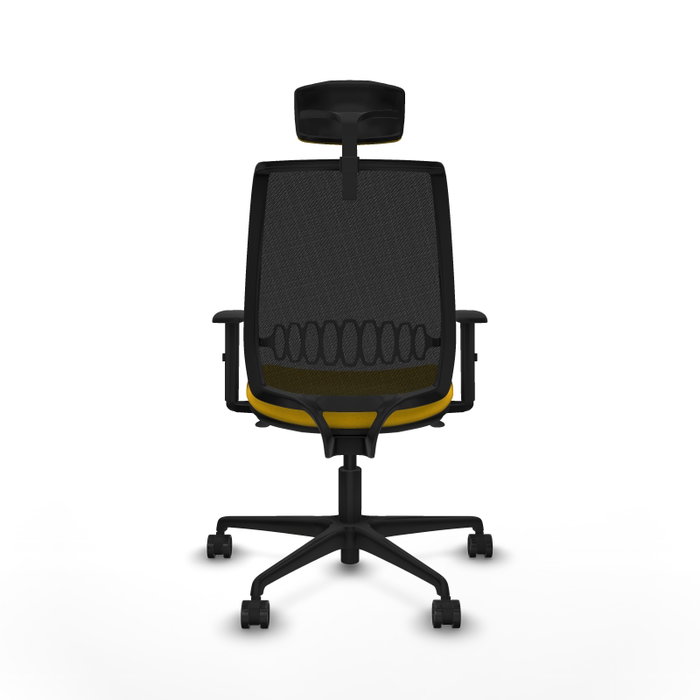 PIQUERAS Y CRESPO Silla de oficina Alares con mecanismo Sincro, asiento Amarillo y malla Negro