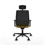 PIQUERAS Y CRESPO Silla de oficina Alares con mecanismo Sincro, asiento Amarillo y malla Negro