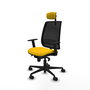 PIQUERAS Y CRESPO Silla de oficina Alares con mecanismo Sincro, asiento Amarillo y malla Negro