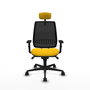 PIQUERAS Y CRESPO Silla de oficina Alares con mecanismo Sincro, asiento Amarillo y malla Negro