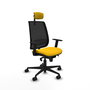 PIQUERAS Y CRESPO Silla de oficina Alares con mecanismo Sincro, asiento Amarillo y malla Negro